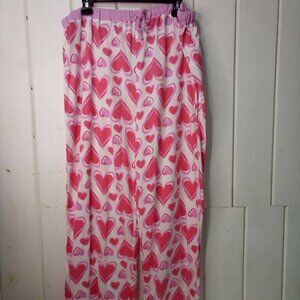 Mayfair Pajama Pants Women 2X Hearts Pink White